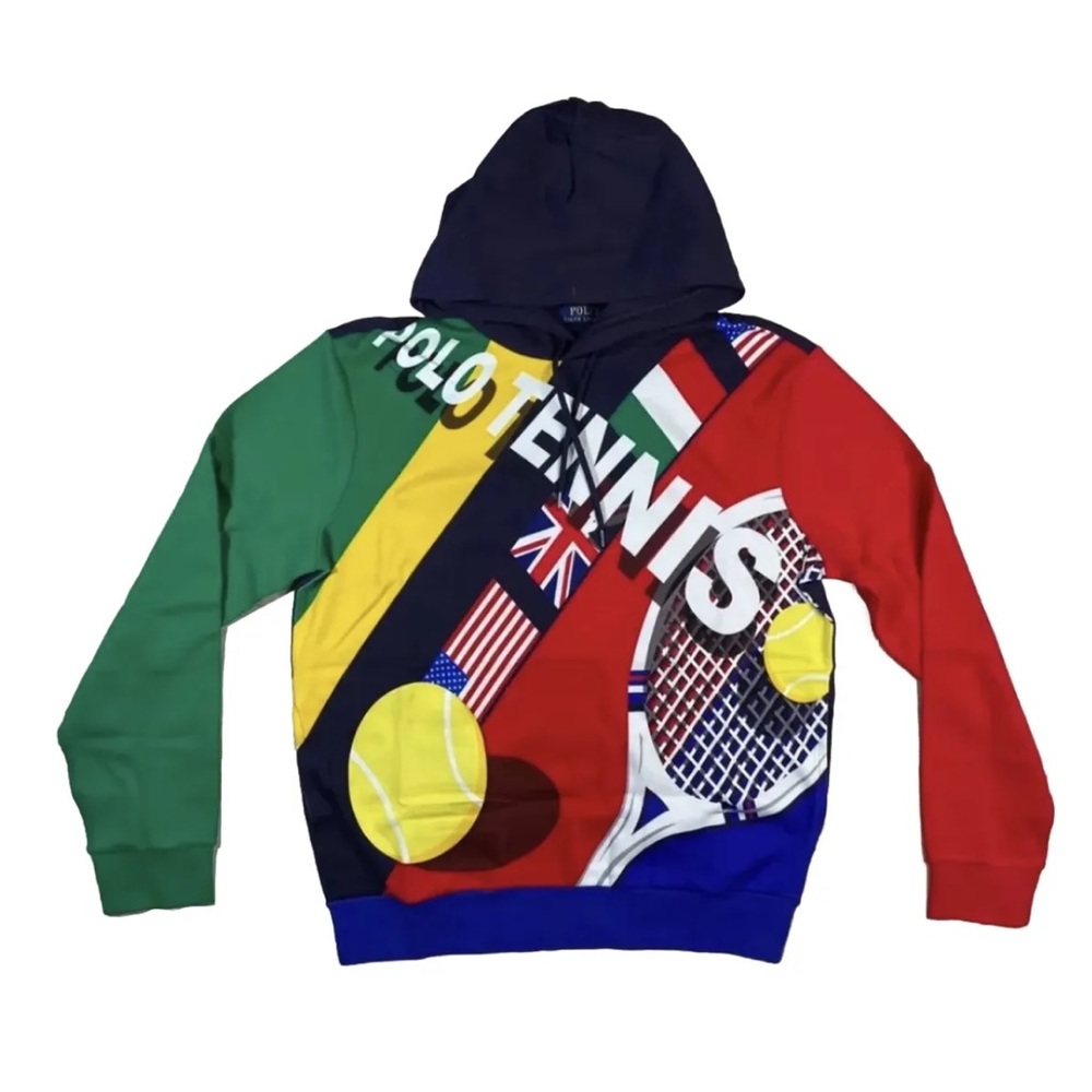 POLO RALPH LAUREN Men's Polo Tennis  Hoodie Pullover XL Stadium 1992 US OPEN